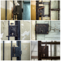 Locks on various prison doors.